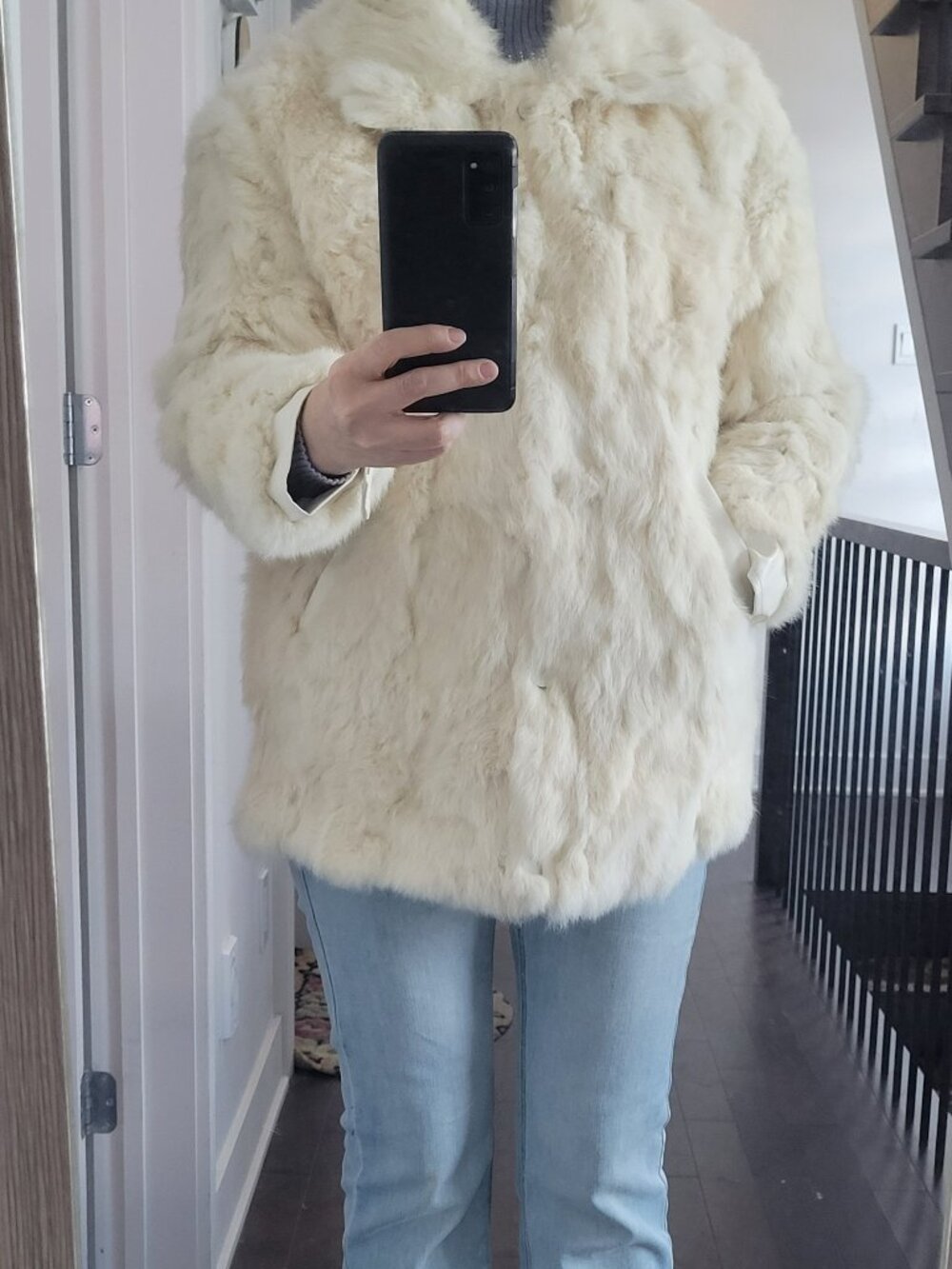 Genuine Rabbit Fur Coat - Picture 11 of 12